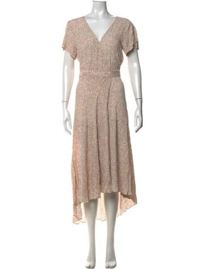 Pre-owned Ba&sh Printed Midi Length Dress In Orange