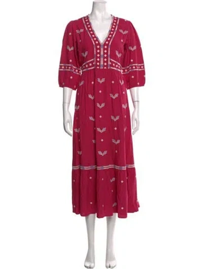 Pre-owned Ba&sh Printed Midi Length Dress In Pink