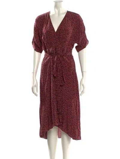 Pre-owned Ba&sh Printed Midi Length Dress In Red