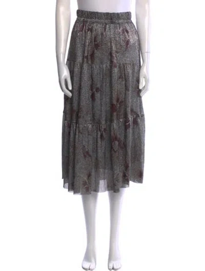 Pre-owned Ba&sh Printed Midi Length Skirt