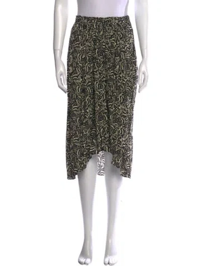 Pre-owned Ba&sh Printed Midi Length Skirt In Black