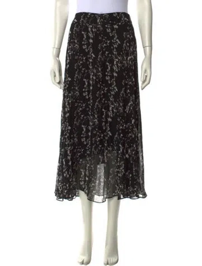 Pre-owned Ba&sh Printed Midi Length Skirt In Black