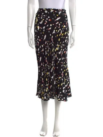 Pre-owned Ba&sh Printed Midi Length Skirt In Black
