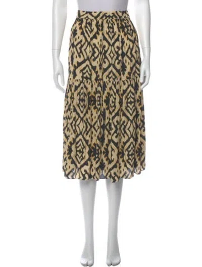 Pre-owned Ba&sh Printed Midi Length Skirt In Black