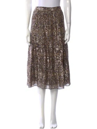 Pre-owned Ba&sh Printed Midi Length Skirt In Black