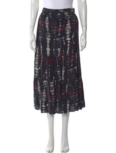 Pre-owned Ba&sh Printed Midi Length Skirt In Black