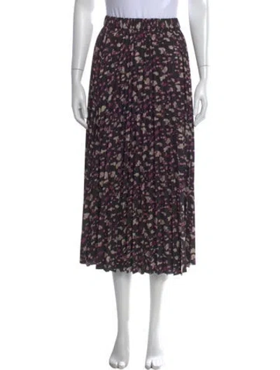 Pre-owned Ba&sh Printed Midi Length Skirt In Black
