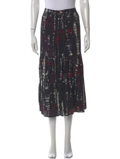 Pre-owned Ba&sh Printed Midi Length Skirt In Black