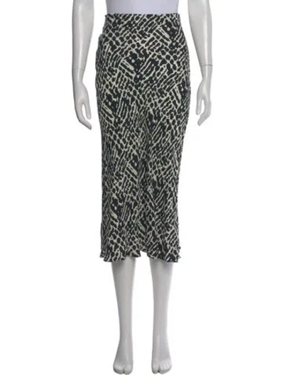 Pre-owned Ba&sh Printed Midi Length Skirt In Black