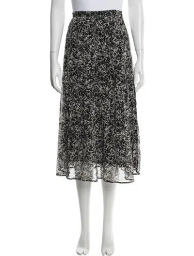 Pre-owned Ba&sh Printed Midi Length Skirt In Black