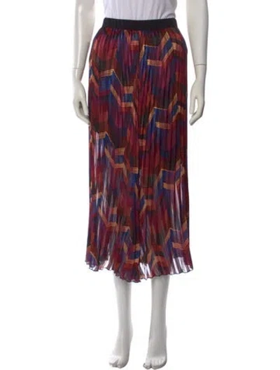 Pre-owned Ba&sh Printed Midi Length Skirt In Black