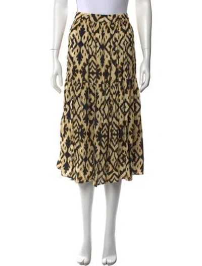 Pre-owned Ba&sh Printed Midi Length Skirt In Black