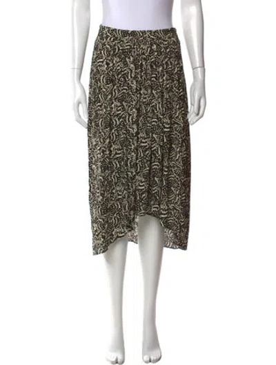 Pre-owned Ba&sh Printed Midi Length Skirt In Black