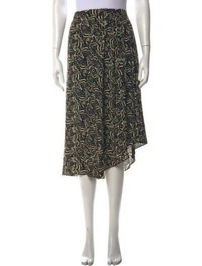 Pre-owned Ba&sh Printed Midi Length Skirt In Black