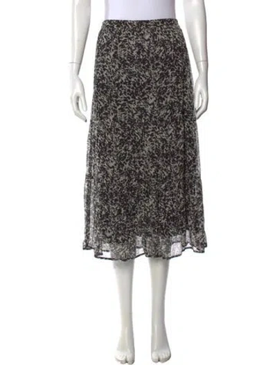 Pre-owned Ba&sh Printed Midi Length Skirt In Black