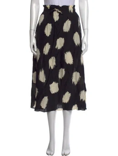 Pre-owned Ba&sh Printed Midi Length Skirt In Black