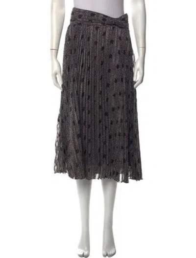 Pre-owned Ba&sh Printed Midi Length Skirt In Black