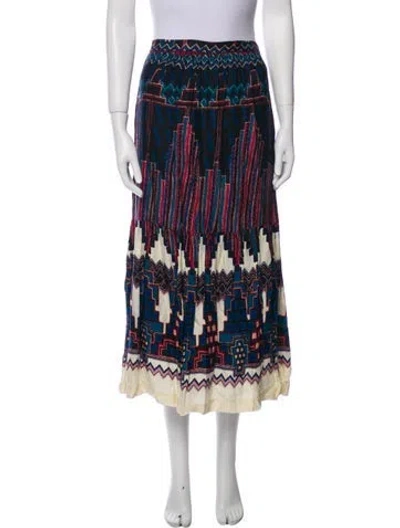 Pre-owned Ba&sh Printed Midi Length Skirt In Blue
