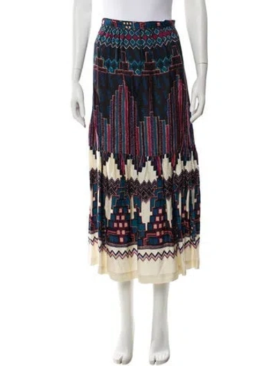 Pre-owned Ba&sh Printed Midi Length Skirt In Blue