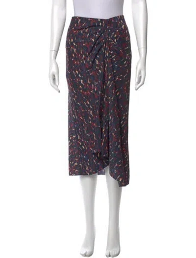 Pre-owned Ba&sh Printed Midi Length Skirt In Blue