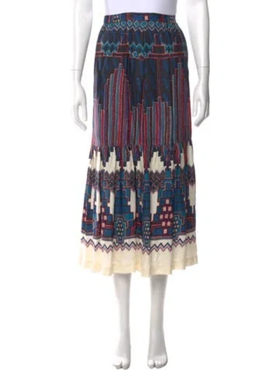 Pre-owned Ba&sh Printed Midi Length Skirt In Blue