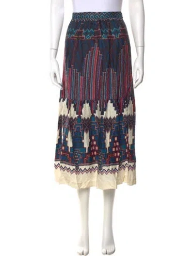 Pre-owned Ba&sh Printed Midi Length Skirt In Blue