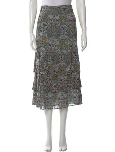 Pre-owned Ba&sh Printed Midi Length Skirt In Blue