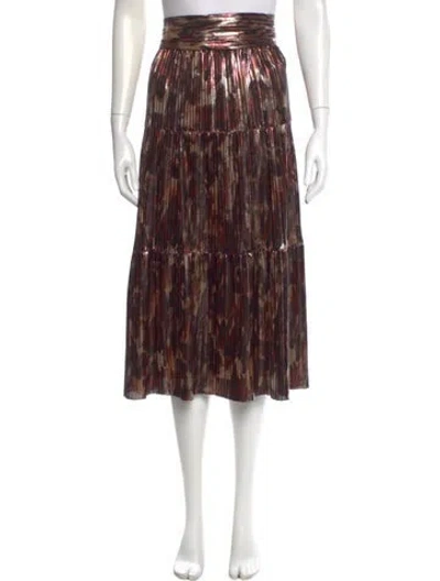 Pre-owned Ba&sh Printed Midi Length Skirt In Brown