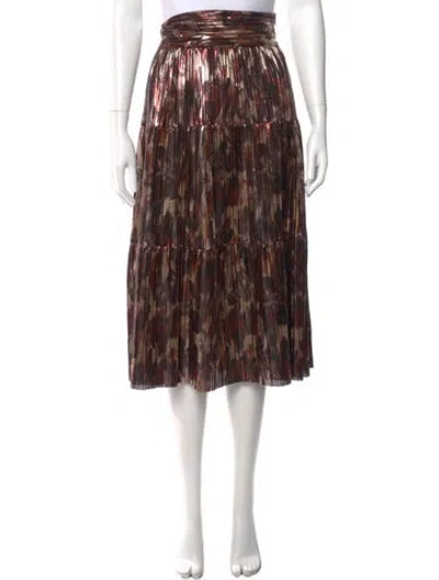 Pre-owned Ba&sh Printed Midi Length Skirt In Brown