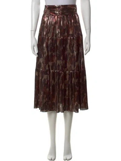 Pre-owned Ba&sh Printed Midi Length Skirt In Brown