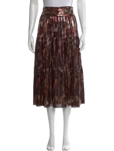 Pre-owned Ba&sh Printed Midi Length Skirt In Brown