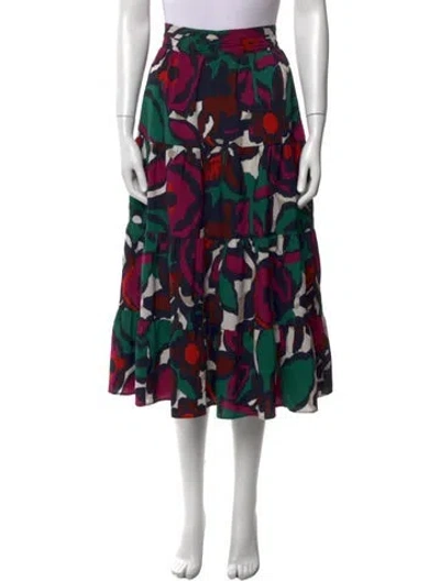 Pre-owned Ba&sh Printed Midi Length Skirt In Green