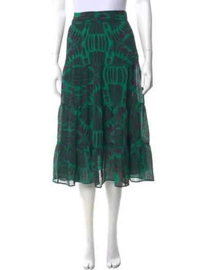 Pre-owned Ba&sh Printed Midi Length Skirt In Green
