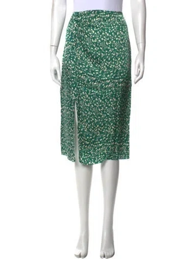 Pre-owned Ba&sh Printed Midi Length Skirt In Green