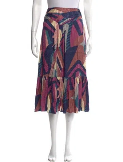 Pre-owned Ba&sh Printed Midi Length Skirt In Multi
