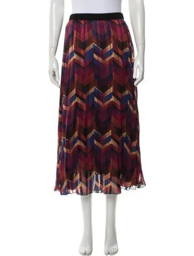 Pre-owned Ba&sh Printed Midi Length Skirt In Multi