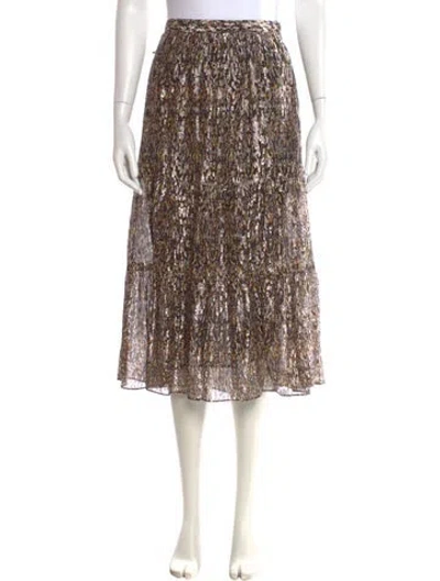 Pre-owned Ba&sh Printed Midi Length Skirt In Neutral