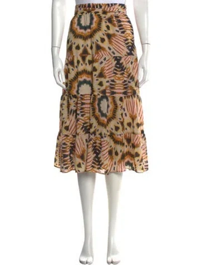 Pre-owned Ba&sh Printed Midi Length Skirt In Neutrals