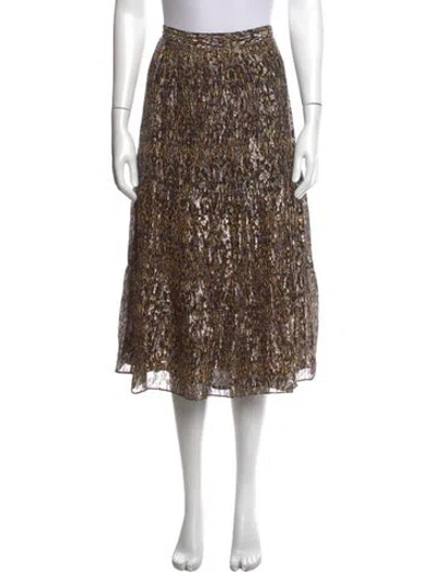 Pre-owned Ba&sh Printed Midi Length Skirt In Orange