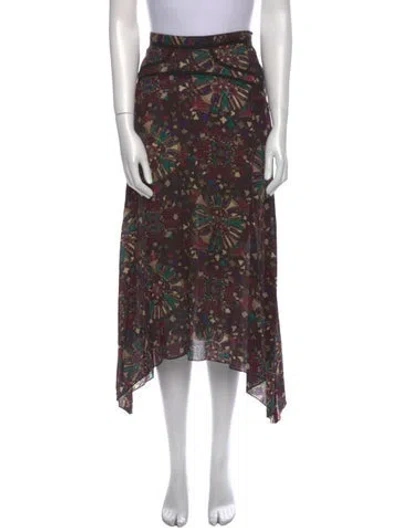 Pre-owned Ba&sh Printed Midi Length Skirt In Purple