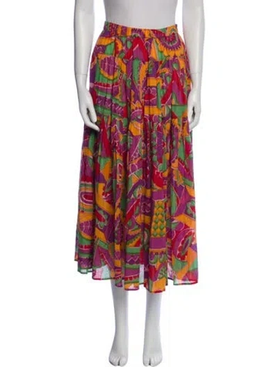 Pre-owned Ba&sh Printed Midi Length Skirt In Purple