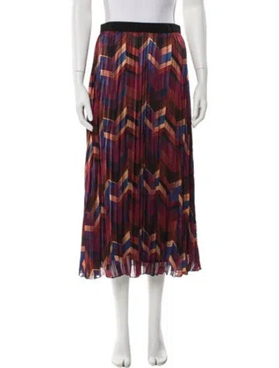 Pre-owned Ba&sh Printed Midi Length Skirt In Purple