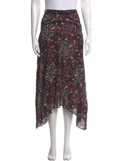Pre-owned Ba&sh Printed Midi Length Skirt In Purple