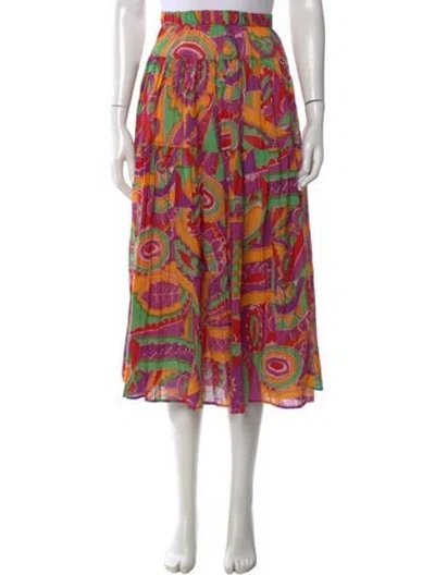Pre-owned Ba&sh Printed Midi Length Skirt In Purple