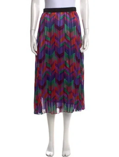 Pre-owned Ba&sh Printed Midi Length Skirt In Purple