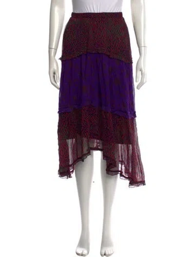 Pre-owned Ba&sh Printed Midi Length Skirt In Purple
