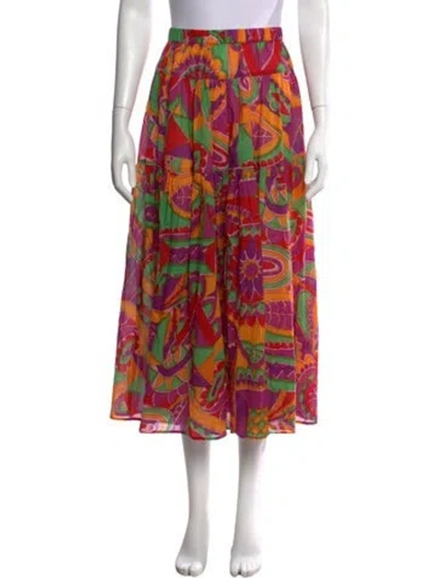Pre-owned Ba&sh Printed Midi Length Skirt In Purple