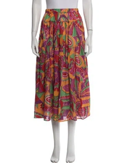 Pre-owned Ba&sh Printed Midi Length Skirt In Purple