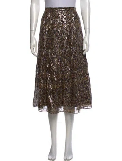 Pre-owned Ba&sh Printed Midi Length Skirt W/ Tags