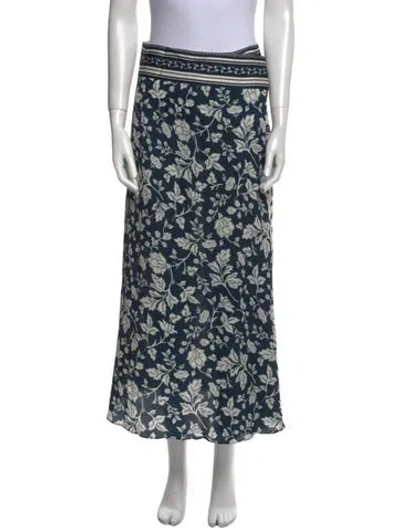 Pre-owned Ba&sh Printed Midi Length Skirt W/ Tags In Black